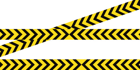 Seamless barrier tape. Construction border. Black and yellow restriction line. Do not cross boundary tape. modern eps 10.