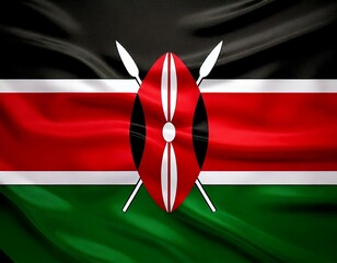  national flag of Kenya in the original size,colours and proportions