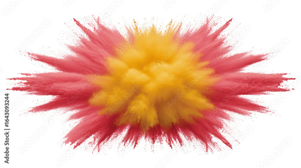 Poster vibrant explosion of pink and yellow colors creates dynamic and energetic visual effect, perfect for