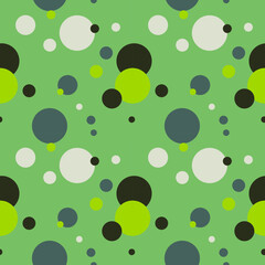 Polka Dot Pattern With Green Color Vector