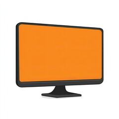 3D illustration of a flat-screen monitor with an orange display