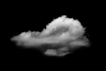 White clouds isolated on black background