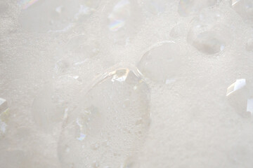 Abstract white soap foam bubbles texture background