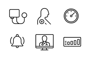 Health monitoring tools and icons representing medical technology and patient care