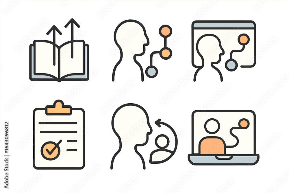 Poster visual representation of educational concepts and e-learning tools related to personal development a