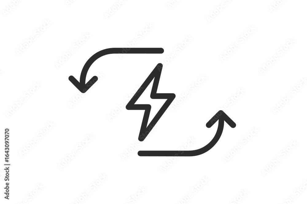 Poster dynamic representation of energy flow illustrating conversion and transformation processes in a clea