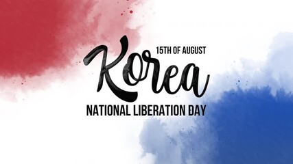 Korea national liberation day Animation. Suitable for designs related to korean independence celebrations, historical events, and patriotic themes.