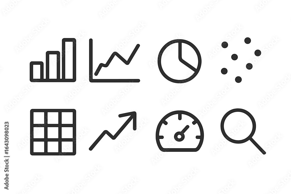 Poster infographic elements showcasing data visualization tools for business analytics in a digital format