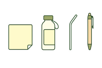 Collection of stationery items displayed on a clean background with focus on functionality and simplicity