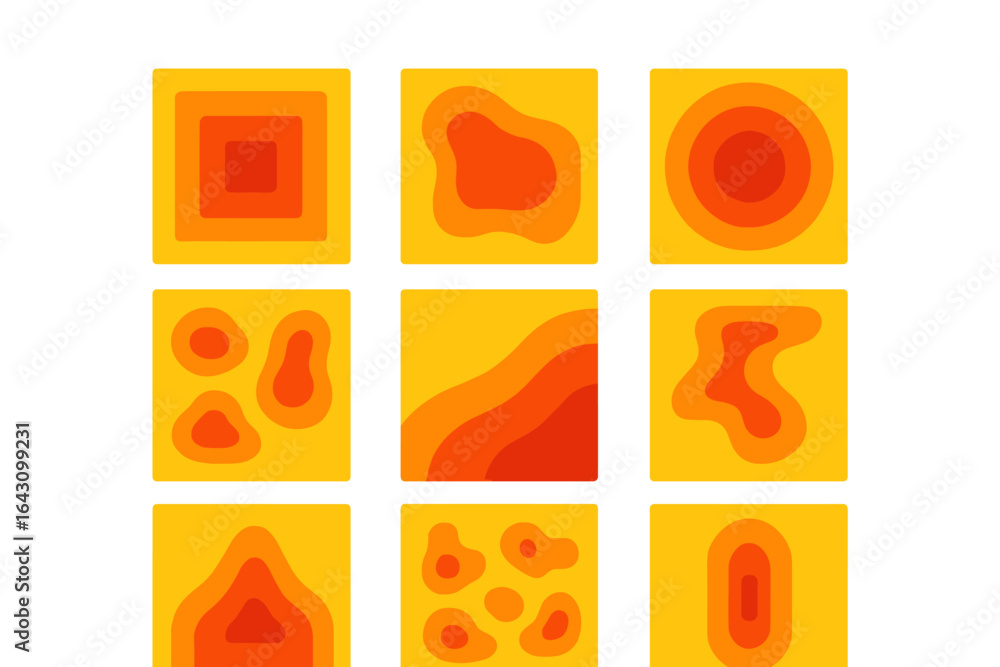 Poster colorful abstract patterns create vibrant geometric designs on a grid layout suitable for various cr