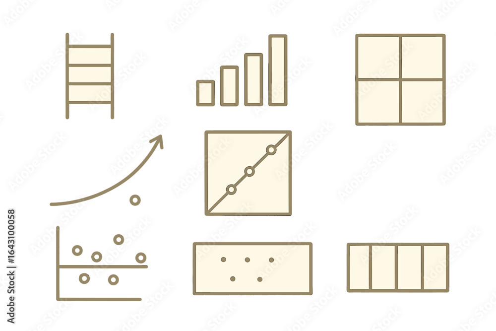 Poster visual representation of various graphs and data analysis tools in a clean design layout