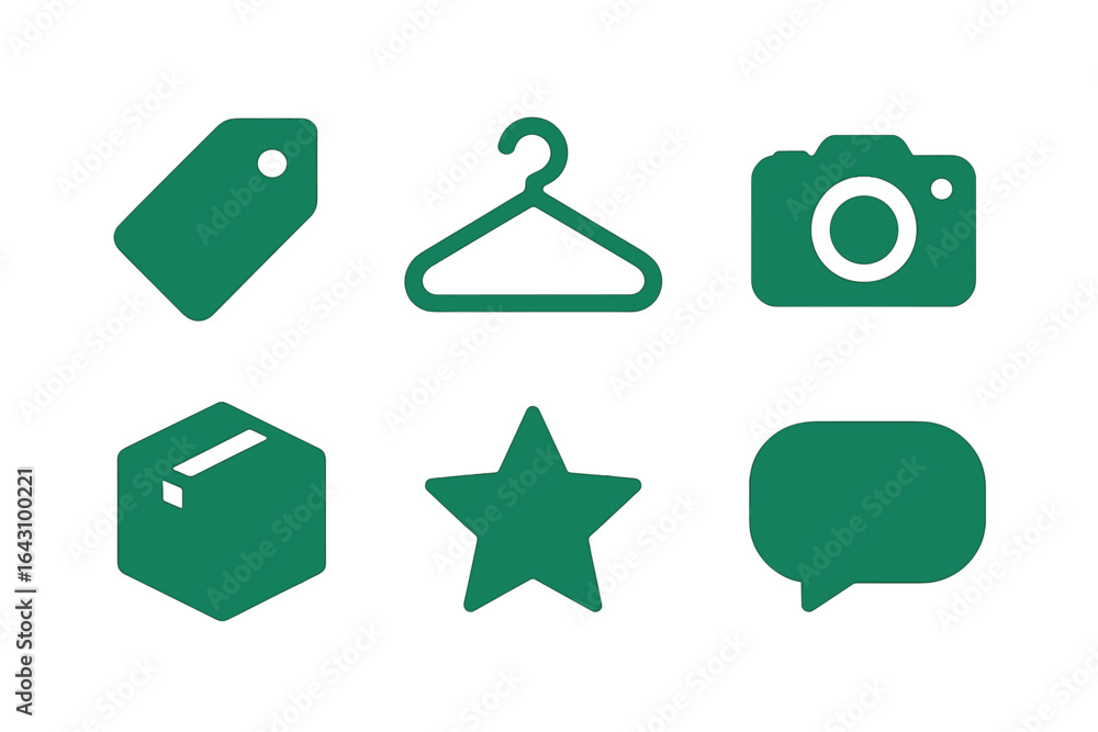 Poster icons representing various concepts in a minimalistic style suitable for digital and graphic design 