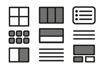 Explore various grid layouts and design elements suitable for creative projects and digital applications