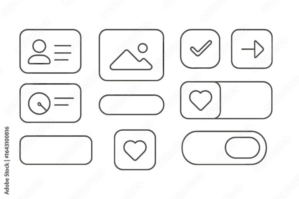 Poster user interface elements with icons for design applications in a digital workspace