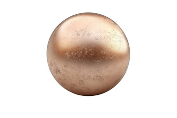 Shiny copper sphere isolated on transparent background. Bronze sphere ball isolated on white background, 3d rendering.