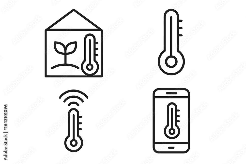 Poster smart home temperature monitoring system with sensors for indoor and outdoor use