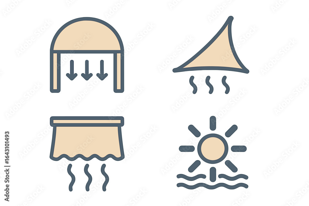 Poster different weather symbols represent various atmospheric conditions at a glance for quick understandi