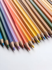 Wooden design of multiple colour pencils