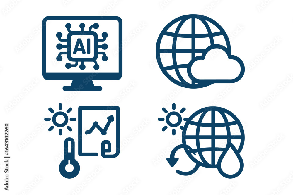 Poster digital representation of artificial intelligence and environmental data connectivity in a modern se