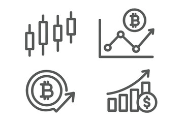 Cryptocurrency market analysis with charts and symbols illustrating trends and growth potential