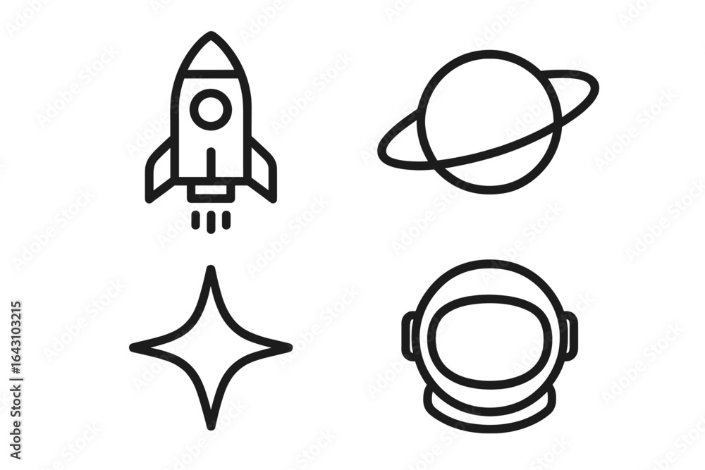 Canvas Prints rocket launching into space with planets and an astronaut in a futuristic illustration