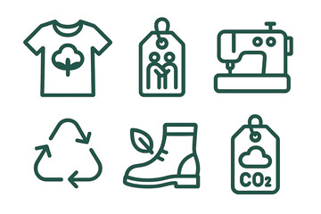 Fototapeta premium Sustainable fashion symbols for eco-friendly clothing and practices promoting environmental awareness in the textile industry
