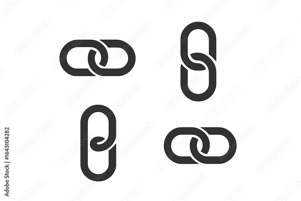 Poster different styles of interconnected links displayed in a black and white design suitable for graphic 