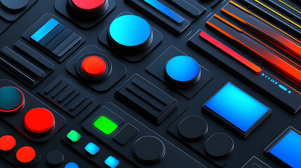 Animated 3D UI Component Packs with Gradient Style and Editable Elements for Figma & PPT Use, Ideal for Interface Design Projects