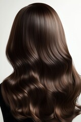 Naklejka premium Haircare Ad Concept – Female Model with Glossy Straight Hair