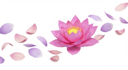 Obraz premium Pink lotus flower petals floating