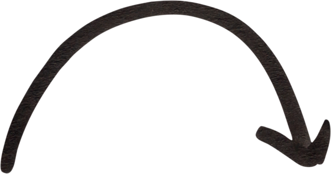 hand drawn arrow with black marker on white background