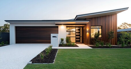 Modern house exterior with a contemporary design.