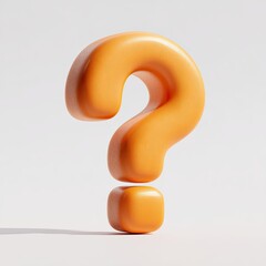 3D rendered orange question mark