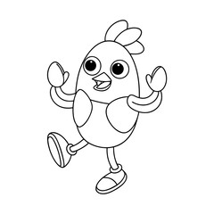 Fototapeta premium black outline printable chick dancing on jelly