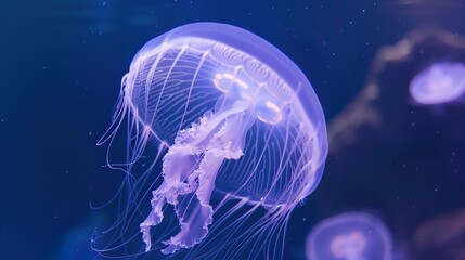 Naklejka premium The Moon Jellyfish: Exploring Anatomy, Habitat, and Ecological Role of Aurelia Aurita in Marine Ecosystems