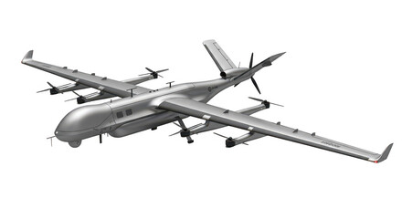 Modern Cargo Drone, 3D Render, Transparent Background, PNG