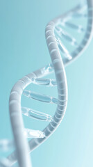 3d dna molecule on blue background