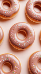 donut pattern banner with chocolate