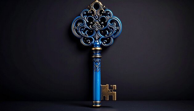 old key on black background - Powered by Adobe