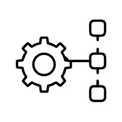 Connected gear system icon design.