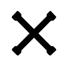 Crossed metal bolts icon design.