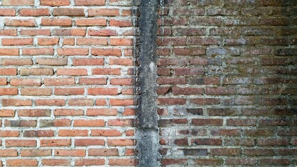 Solid Red Brick Wall with Uneven Texture and Visible Mortar, Authentic Construction Detail for Backdrops, Overlays, and Design Elements in Various Media