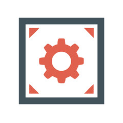 Gear shaped frame icon design.