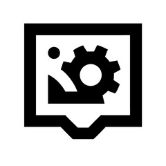 Gear shaped frame icon design.