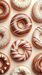 donut pattern banner with chocolate