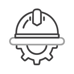 Hard hat with gear icon design.