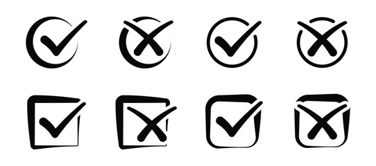 Collection of confirmed and denied icons for approved and rejected notification