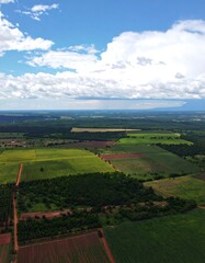 Obraz premium Aerial view of agricultural fields