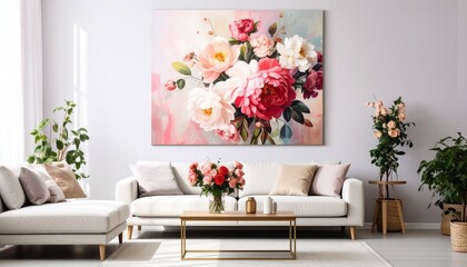modern living room with white sofa