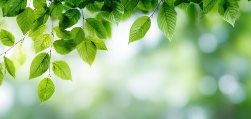 The Vibrant Green Leaves Enhancing a Tranquil Natural Background